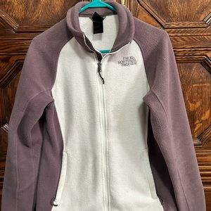The North Face gray and white fleece, size small